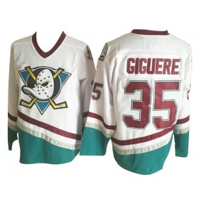 Anaheim Ducks Mighty Ducks Jean-Sebastien Giguere 35 CCM Throwback Wit Authentic Shirt - Mannen